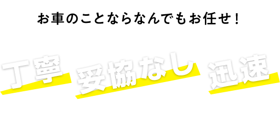 お車のことならなんでもお任せ！丁寧妥協なし迅速に対応します！